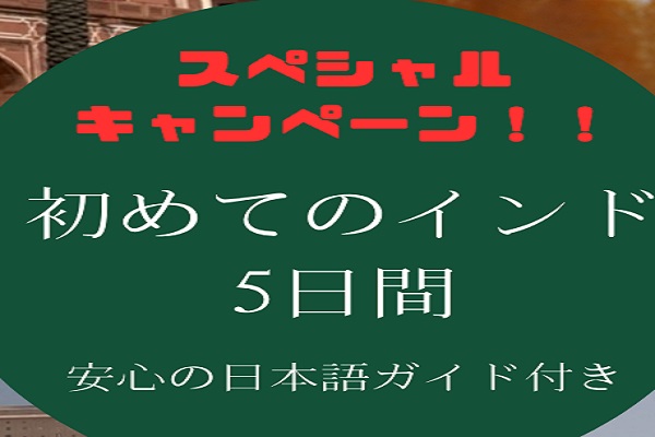 初めてのインド5日間キャンペーン料金のご案内